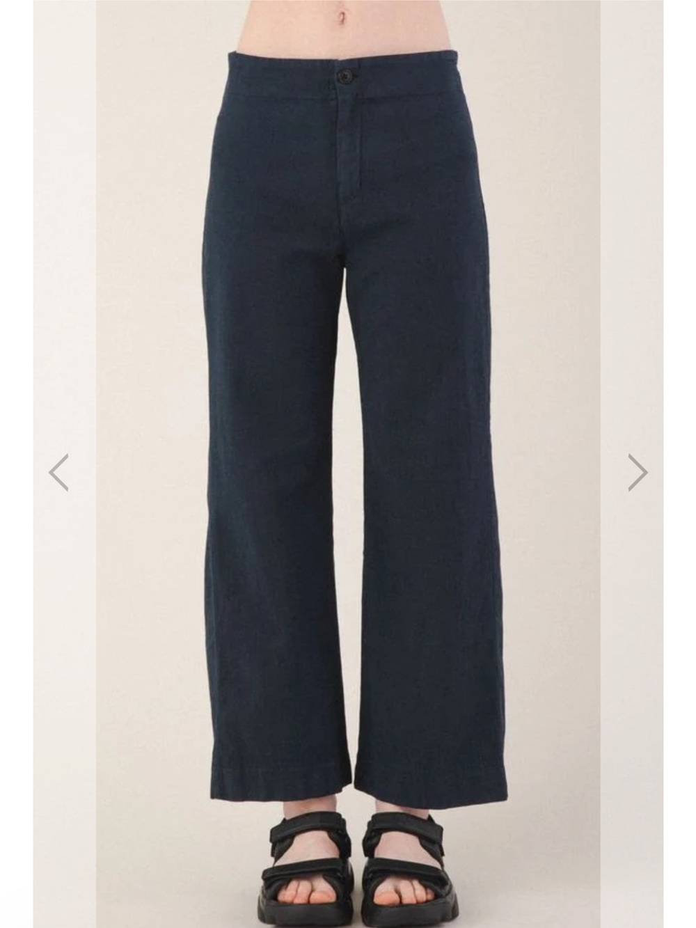 PRAIRIE UNDERGROUND Knack Pants Navy Blue Corduroy Cropped Wide Leg, Large